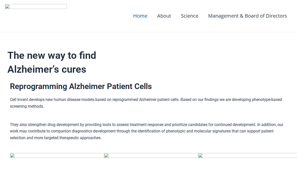 Cell Invent website preview