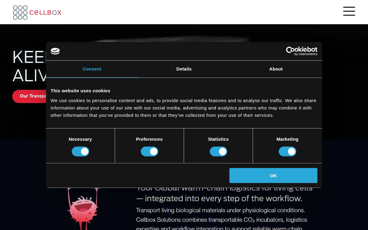 Cellbox website preview