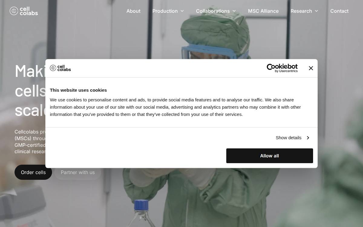 Cellcolabs website preview