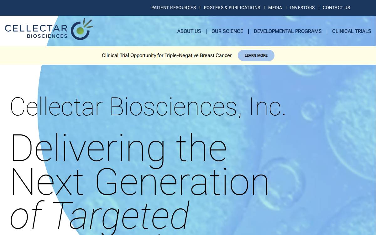 Cellectar Biosciences website preview