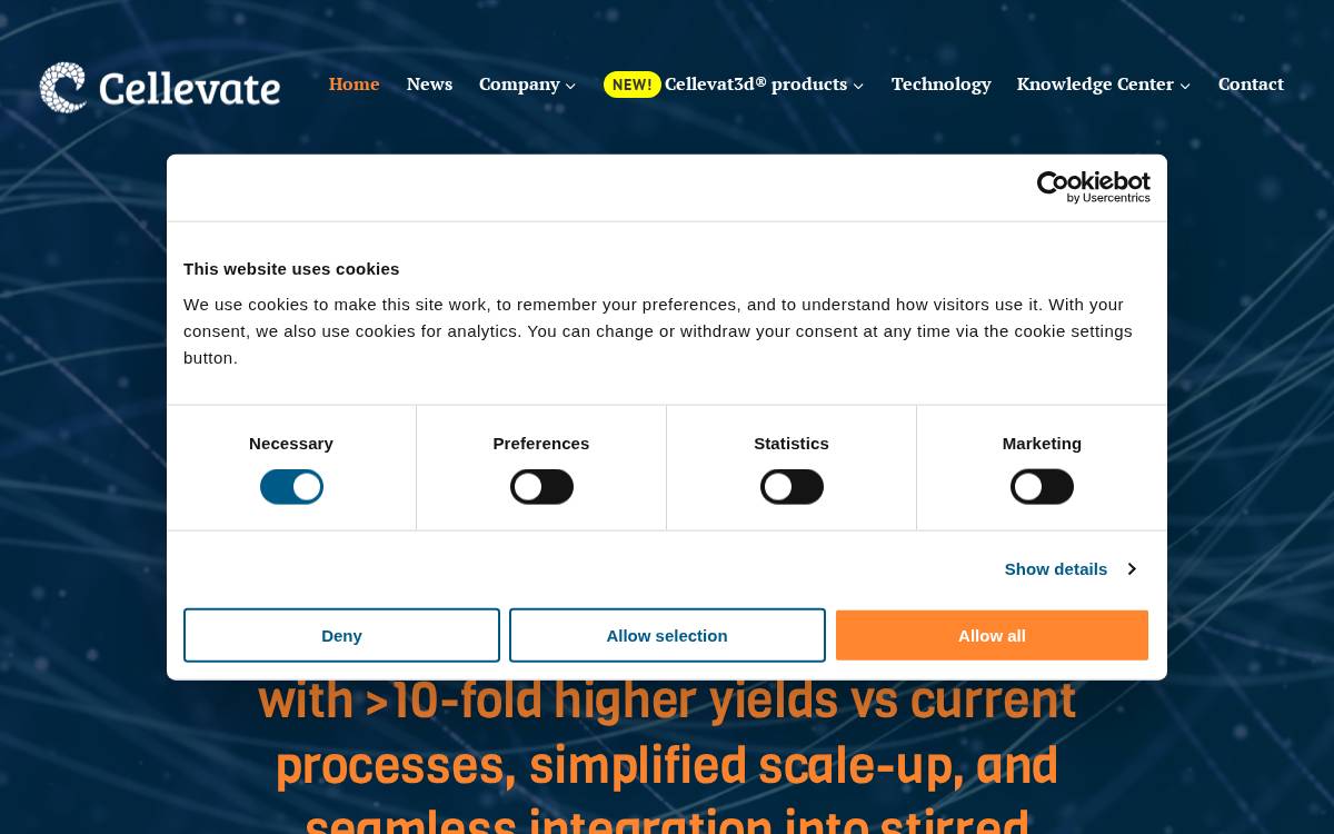 Cellevate website preview