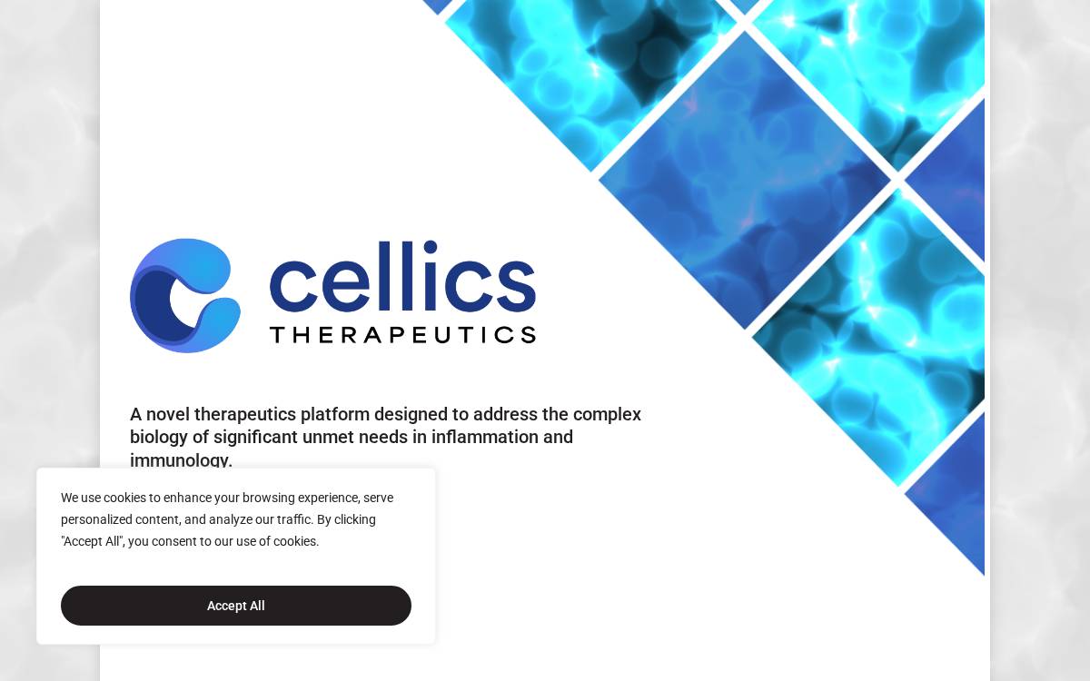 Cellics Therapeutics website preview