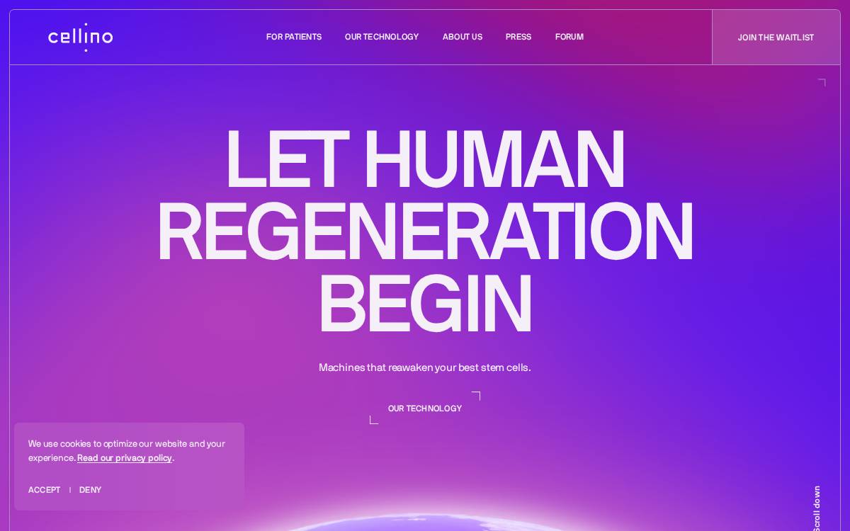 Cellino Bio website preview