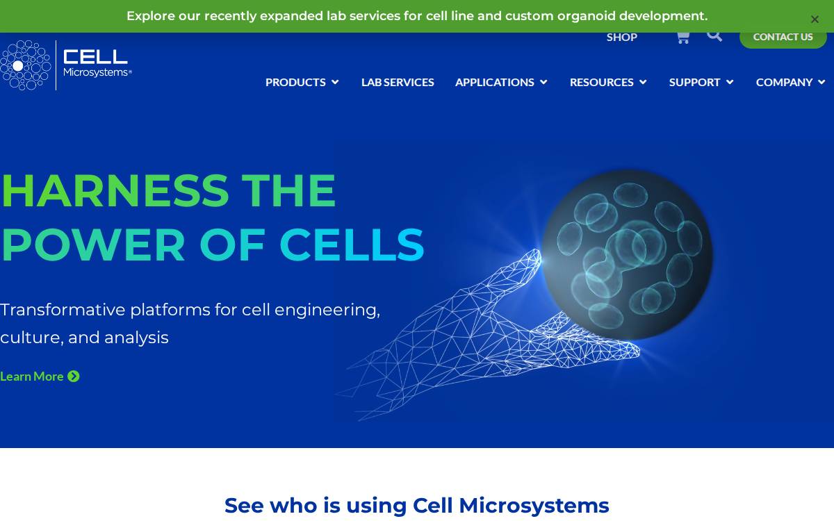Cell Microsystems website preview