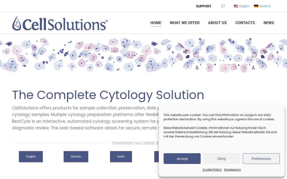 Cellsolutions website preview