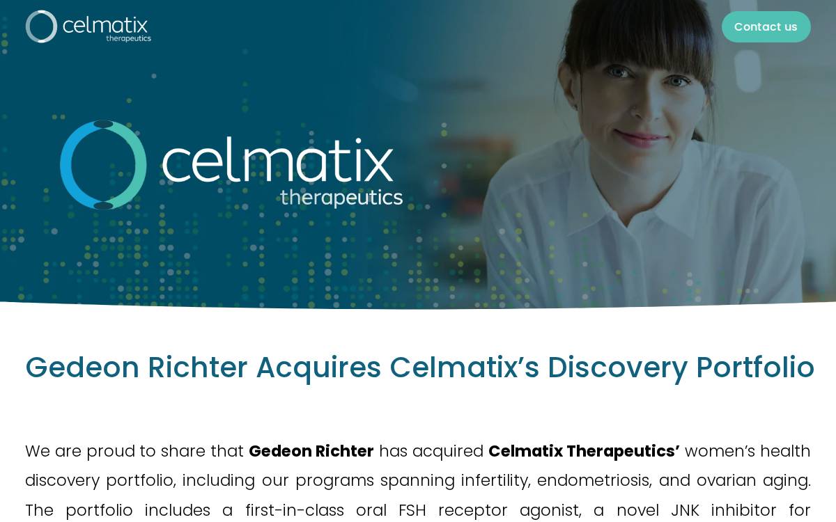 Celmatix website preview