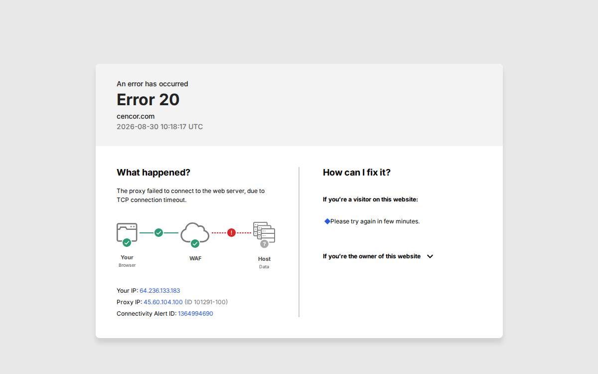 Cencor website preview