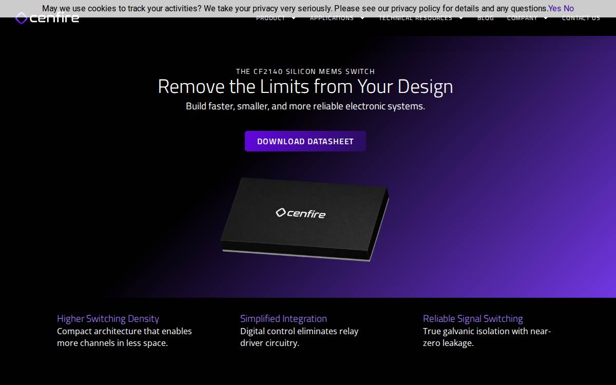 Cenfire website preview