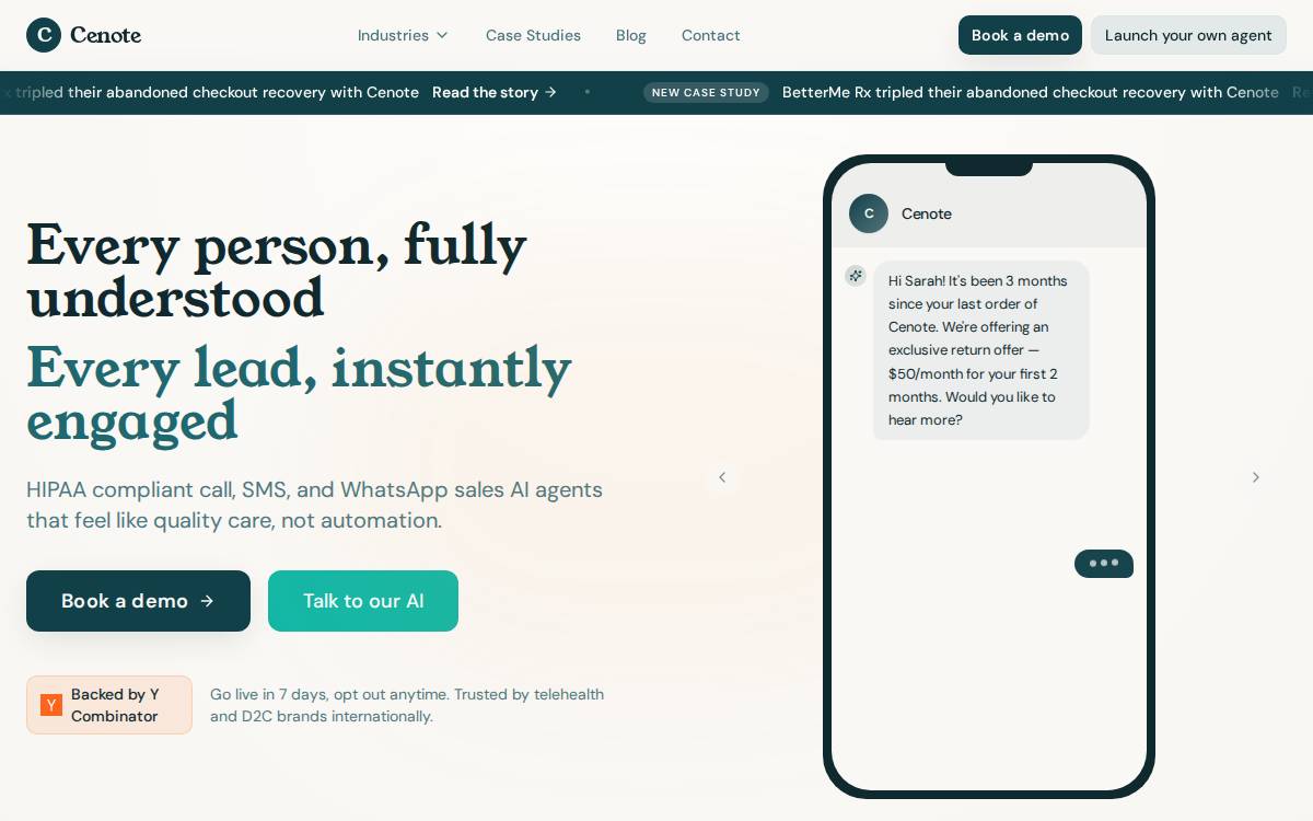 Cenote website preview