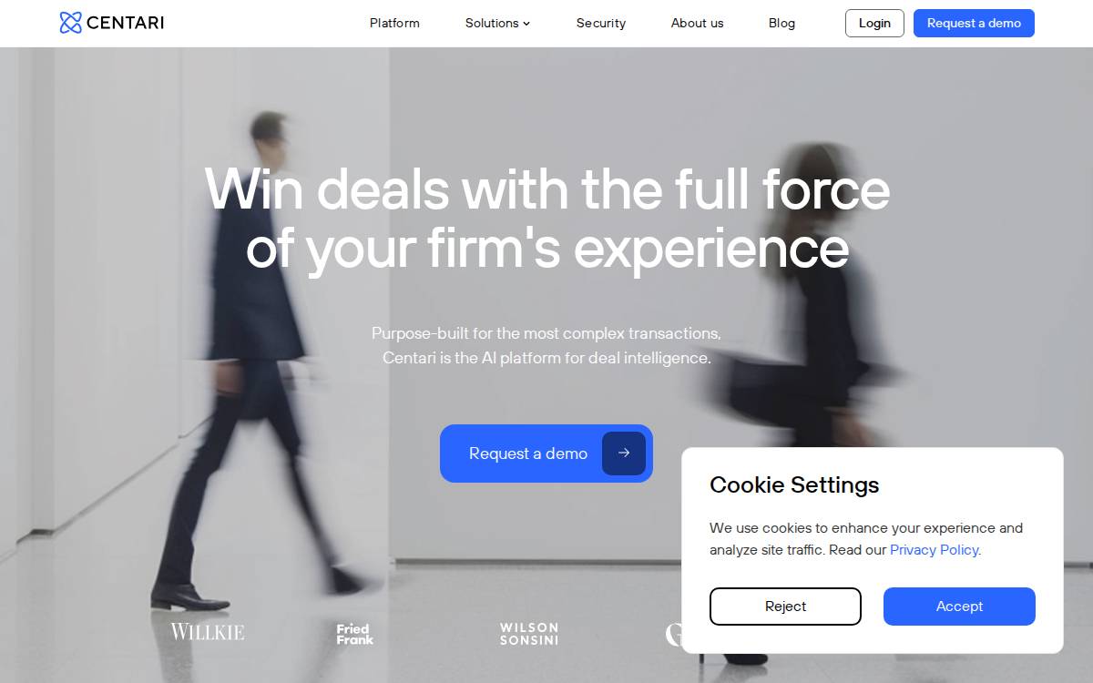 Centari website preview