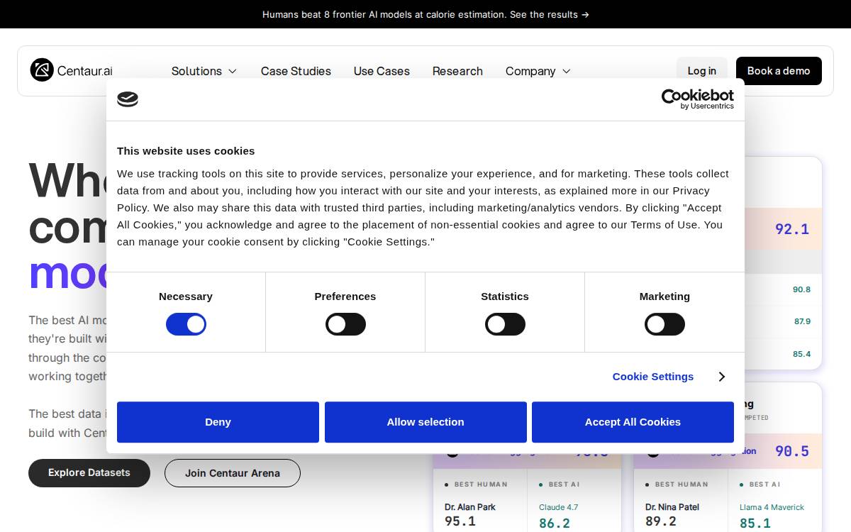 Centaur website preview