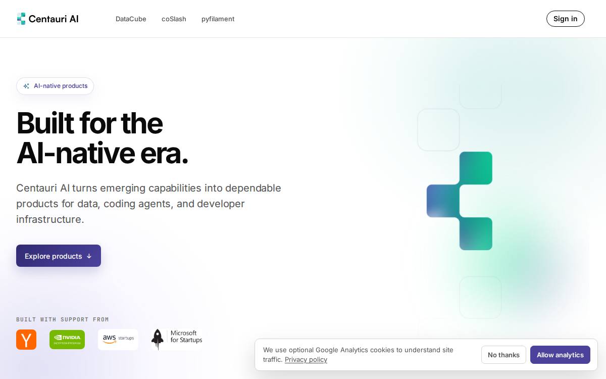 Centauri AI website preview