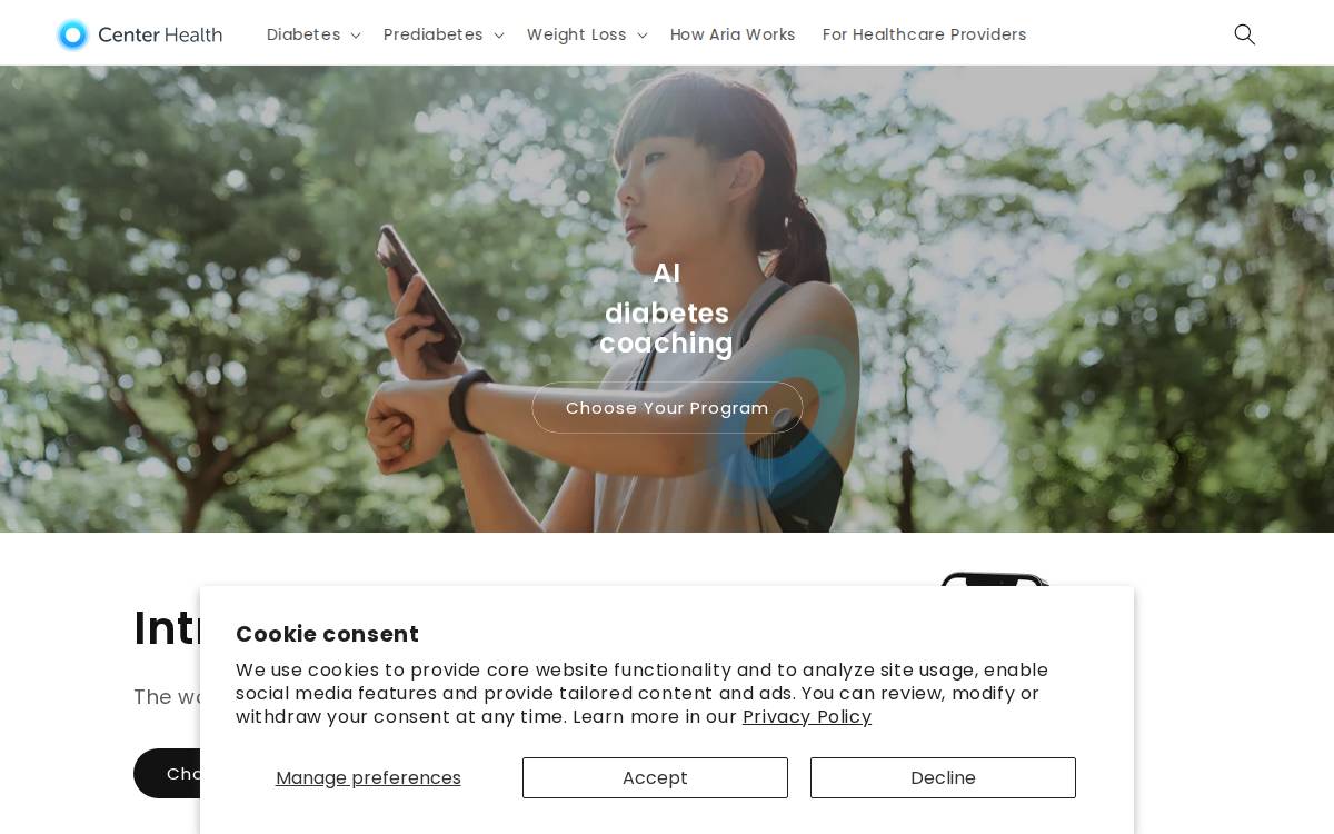 Center Health website preview