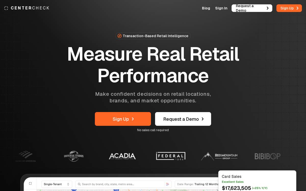 Centercheck website preview