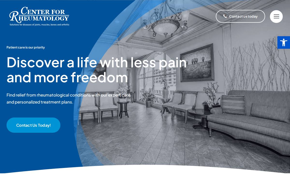 Center for Rheumatology website preview