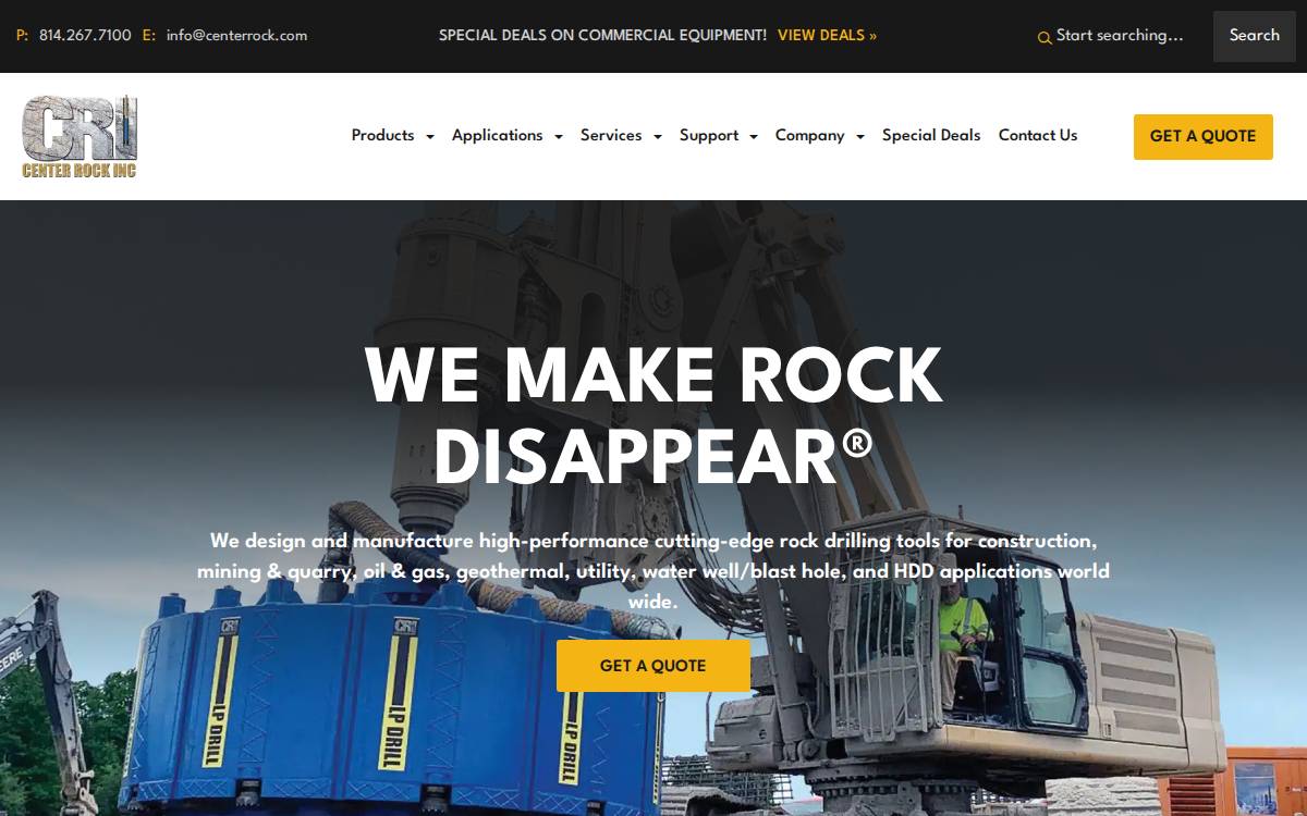 Centerrock website preview