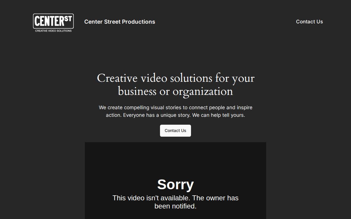 Center Street Productions website preview