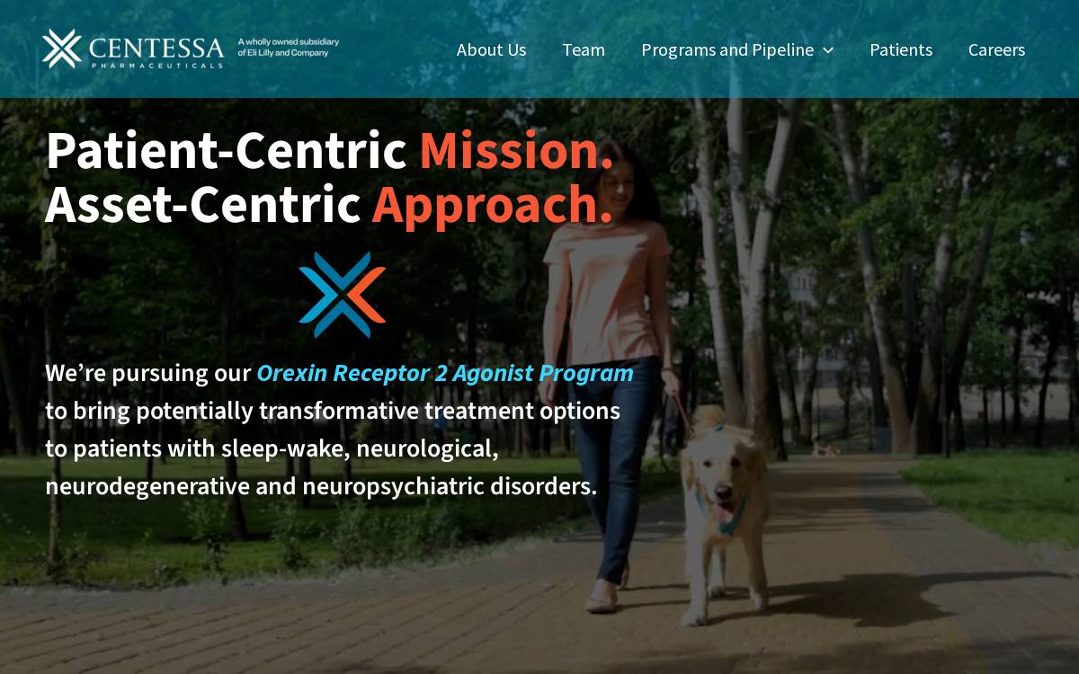 Centessa Pharmaceuticals website preview