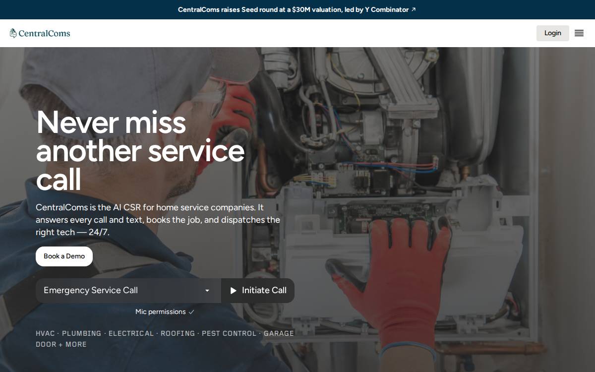 CentralComs website preview
