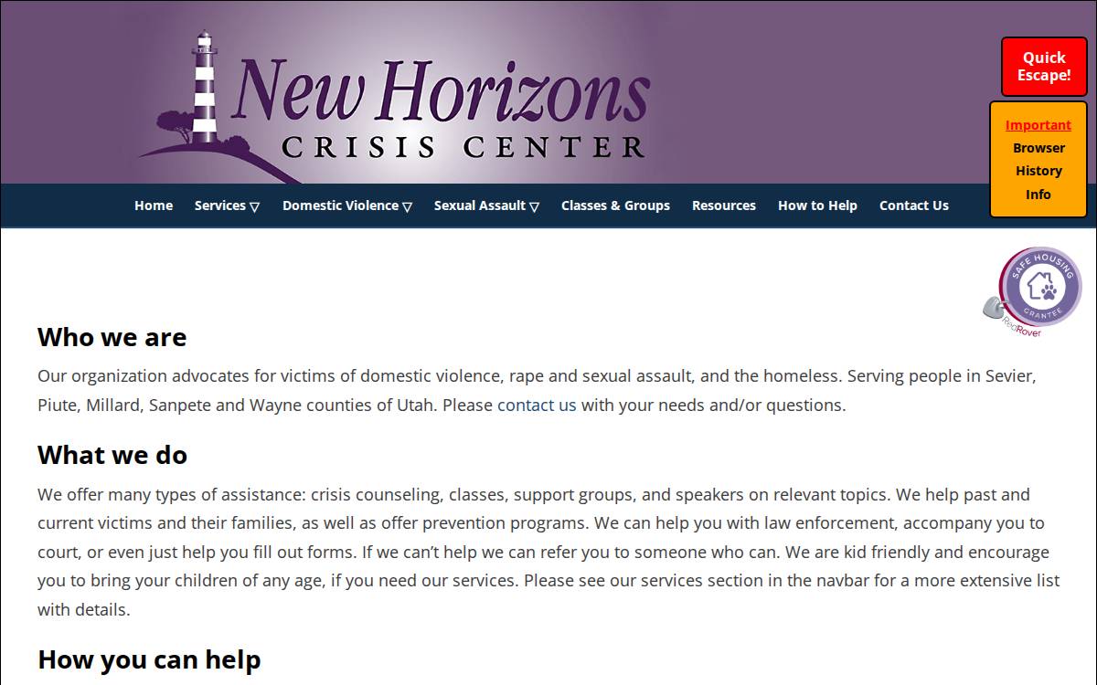 Centralutahcrisisintervention website preview
