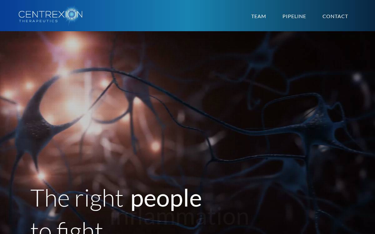 Centrexion Therapeutics website preview