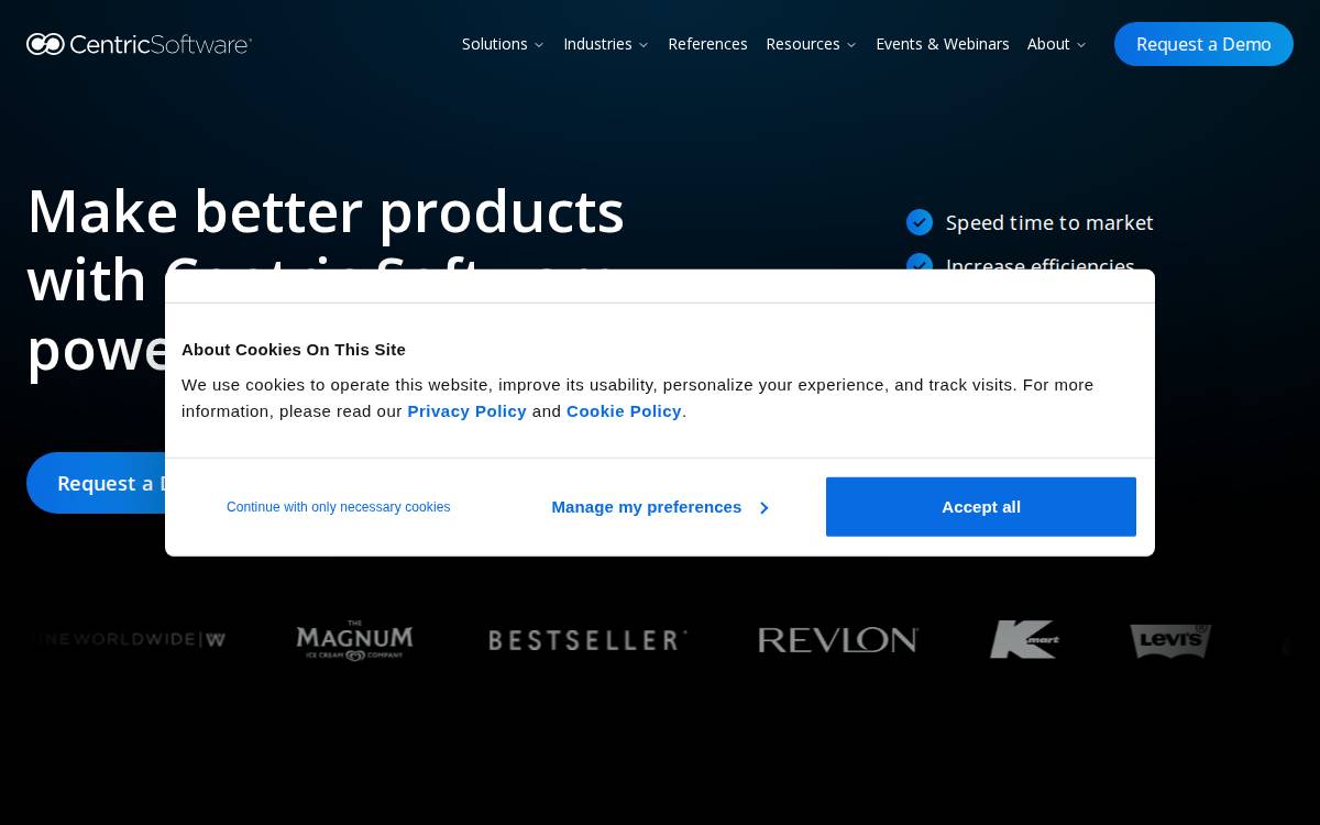Centric Software website preview