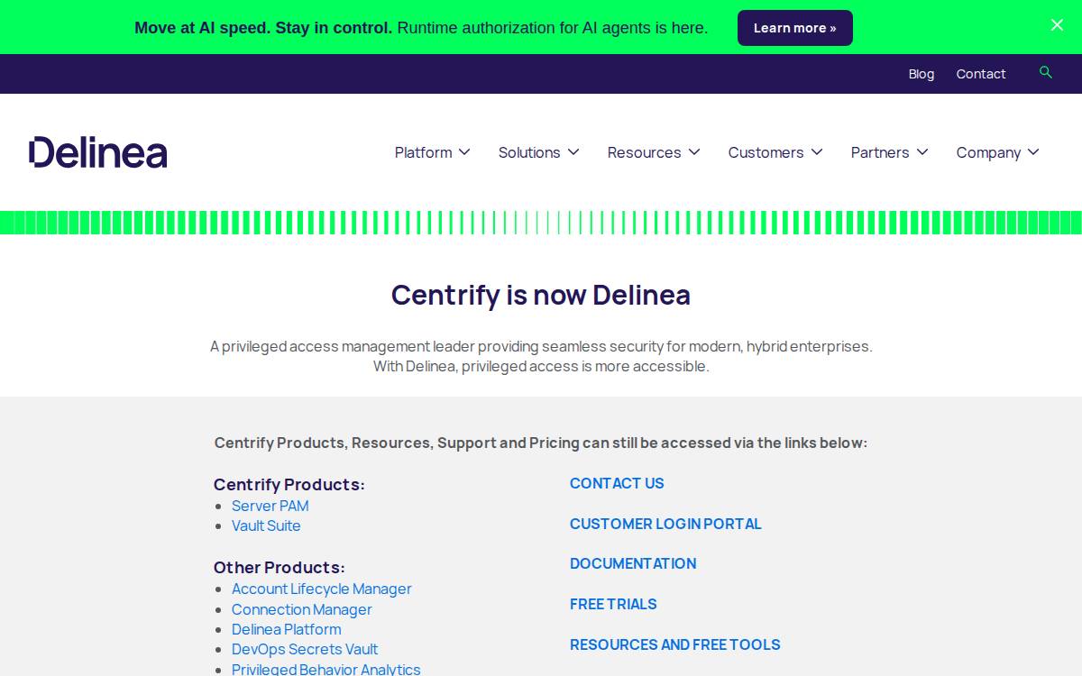 Centrify website preview