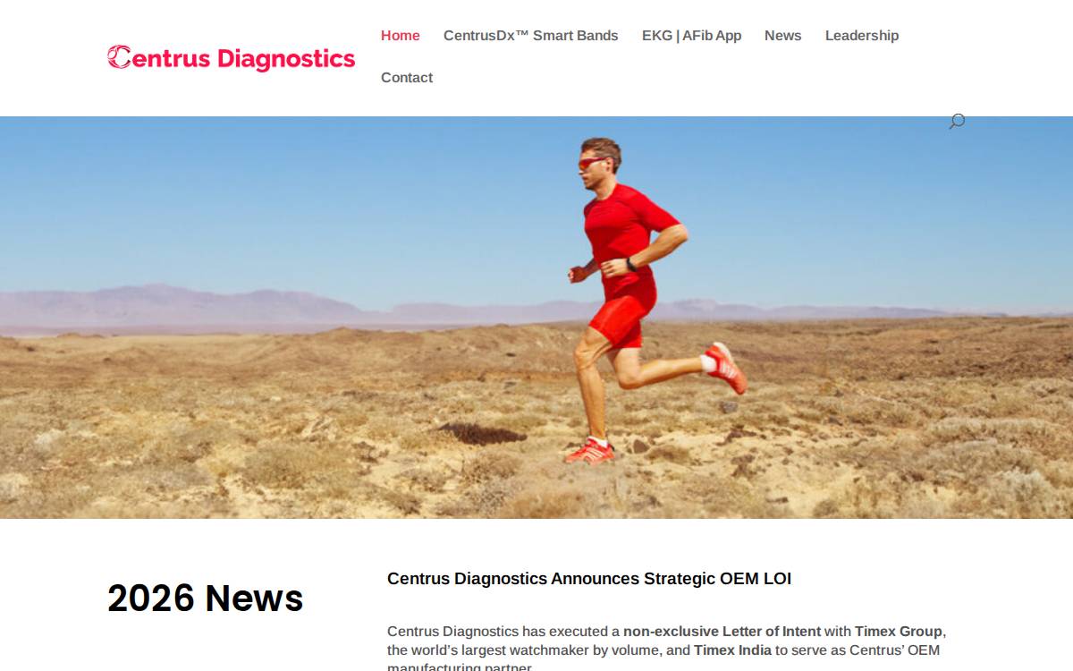 Centrus Diagnostics website preview