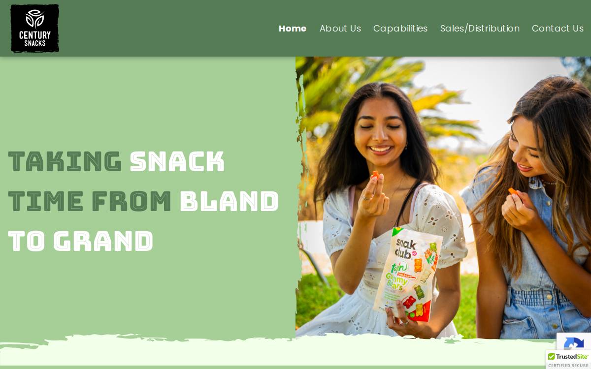 Centurysnacks website preview