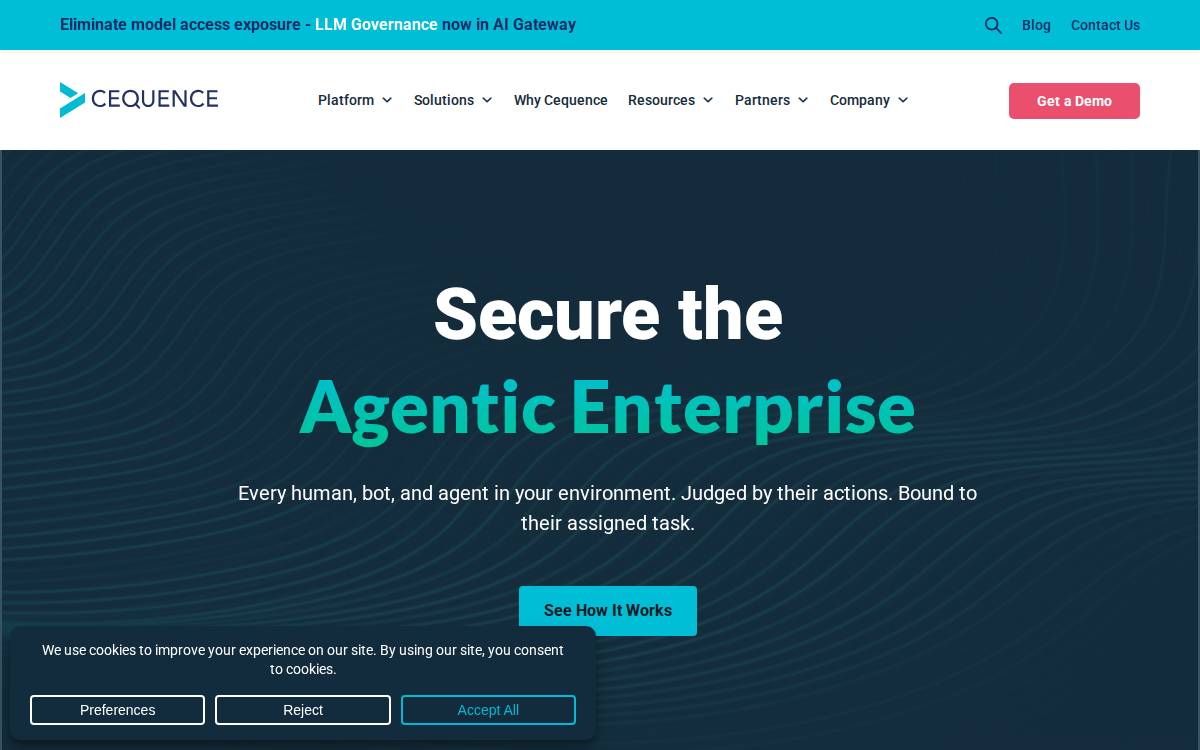 Cequence Security website preview