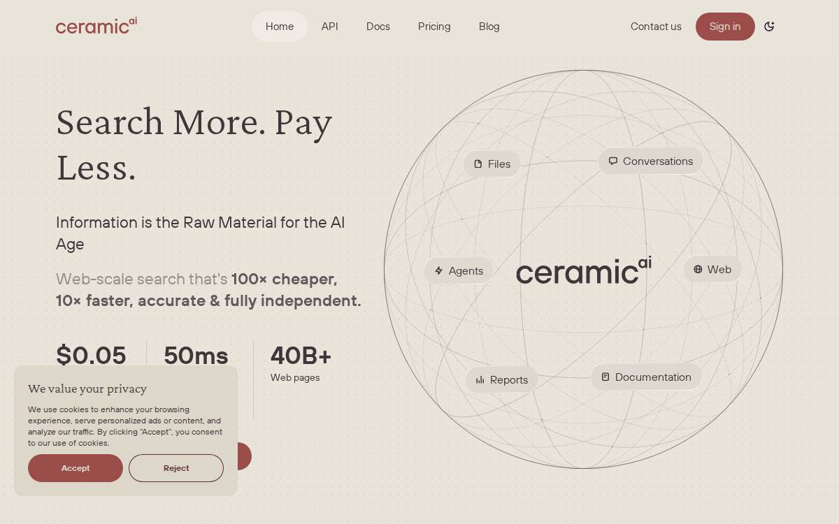Ceramic website preview