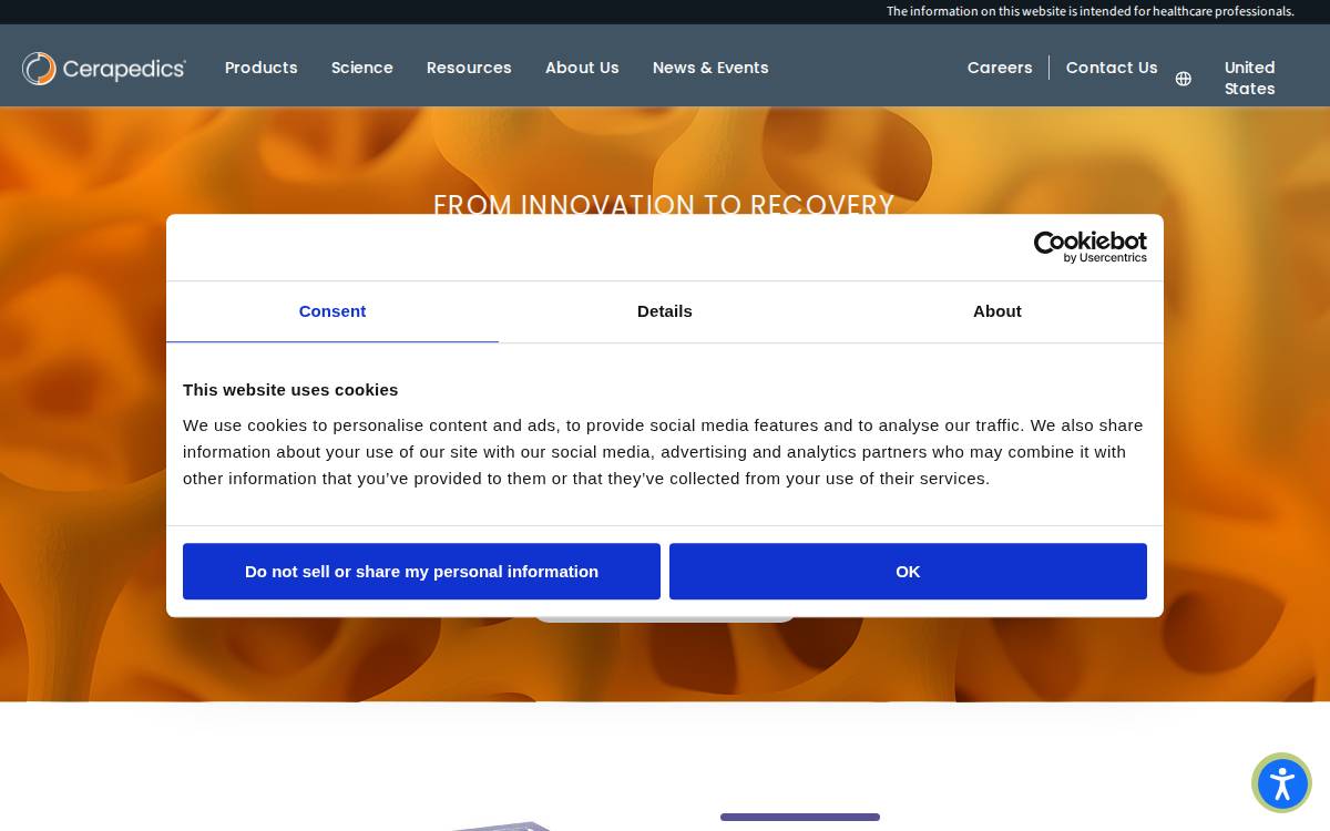 Cerapedics website preview