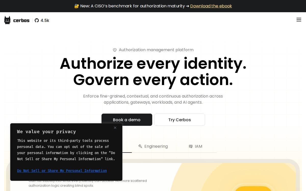 Cerbos website preview