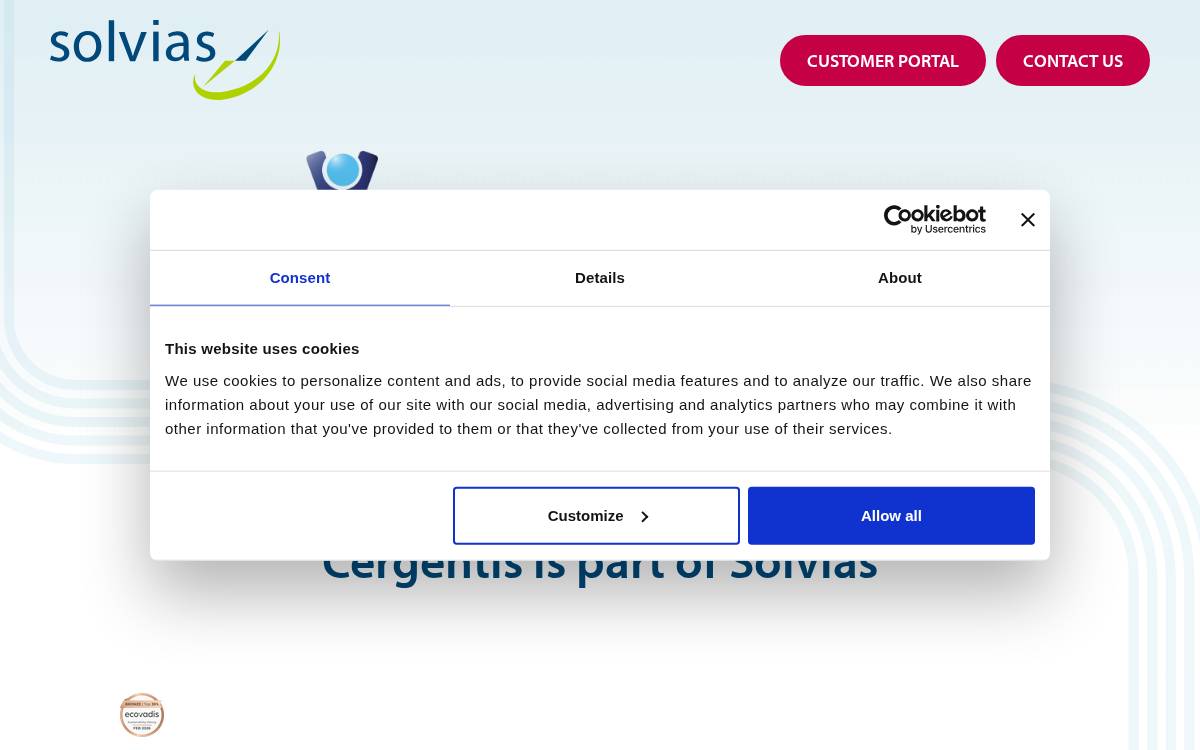 Cergentis website preview