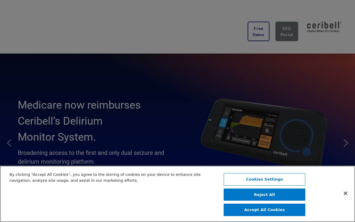 Ceribell website preview
