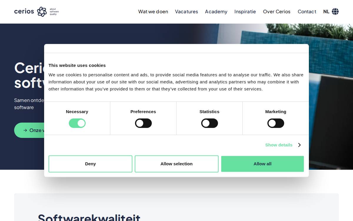 Cerios website preview