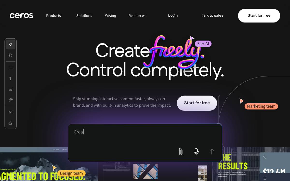 Ceros website preview