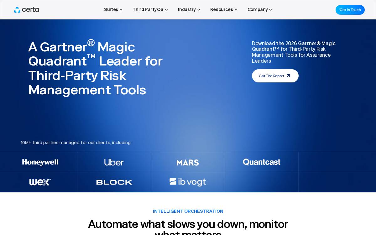 Certa website preview