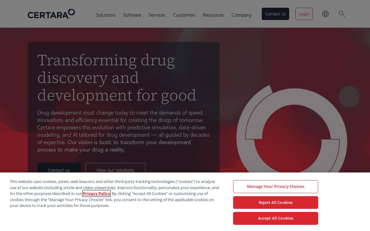 Certara website preview