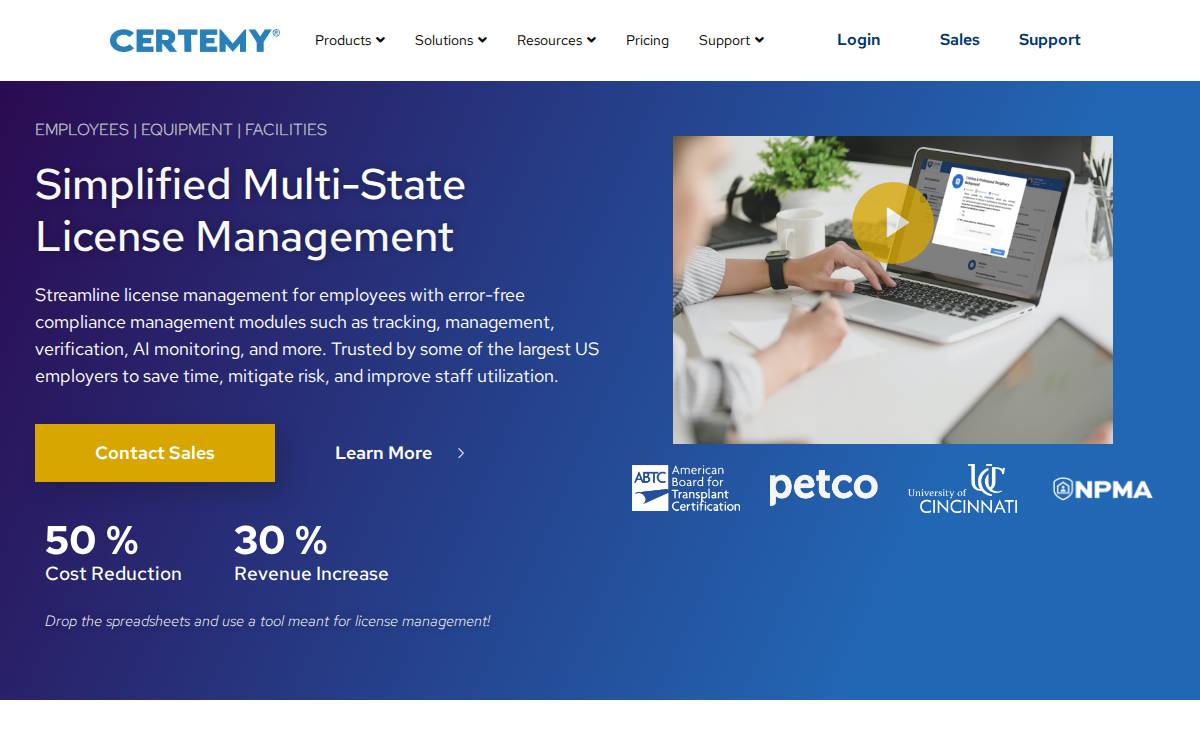Certemy website preview