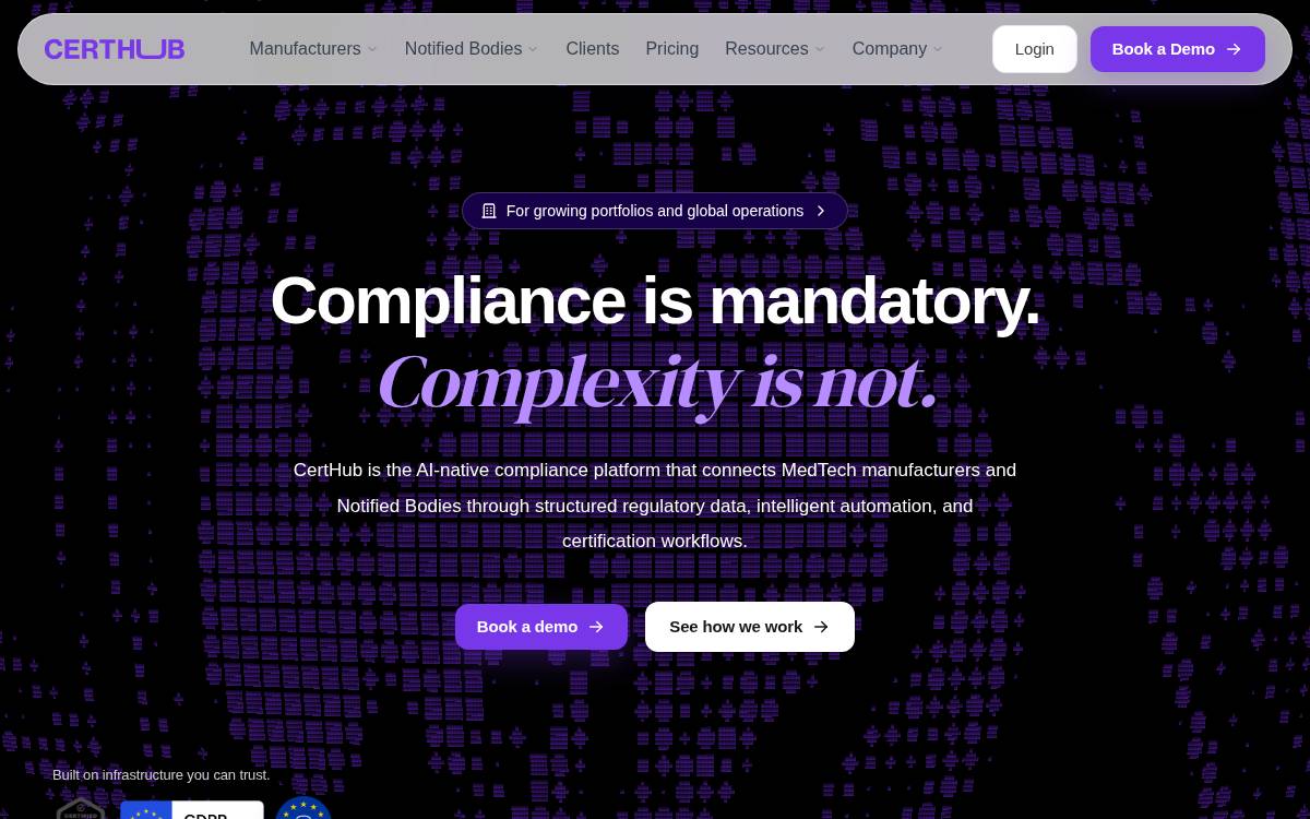 CertHub website preview
