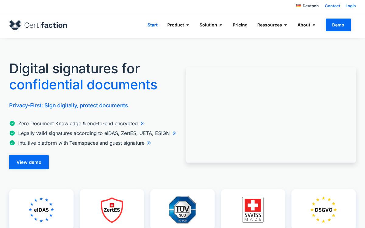Certifaction website preview