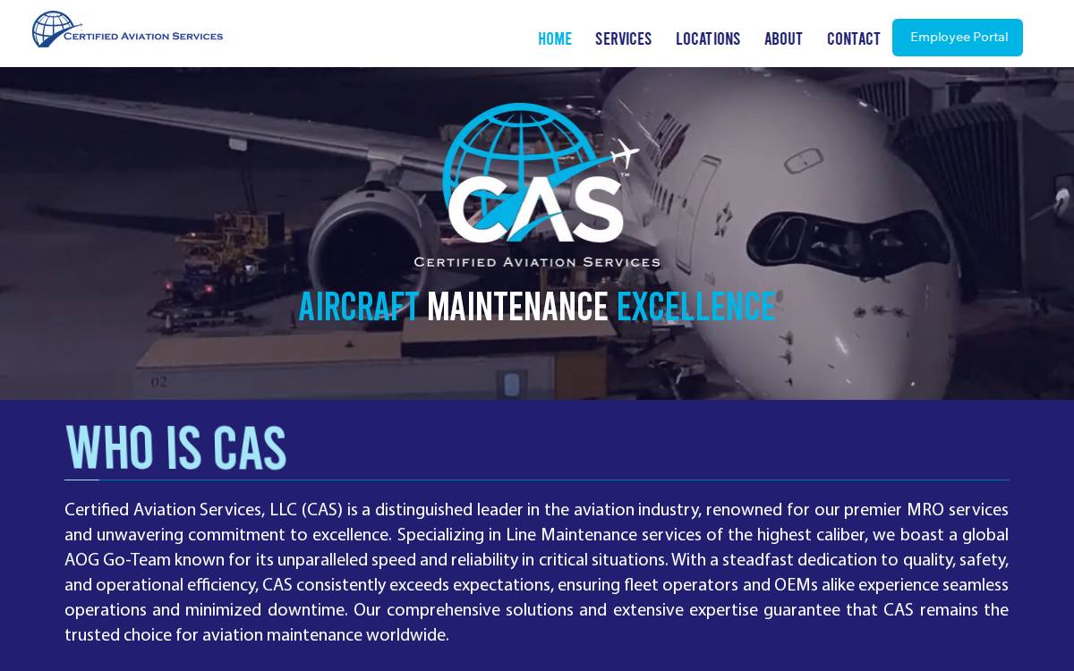 Certified Aviation Services website preview