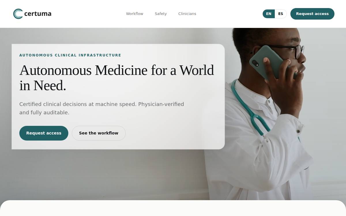 Certuma website preview