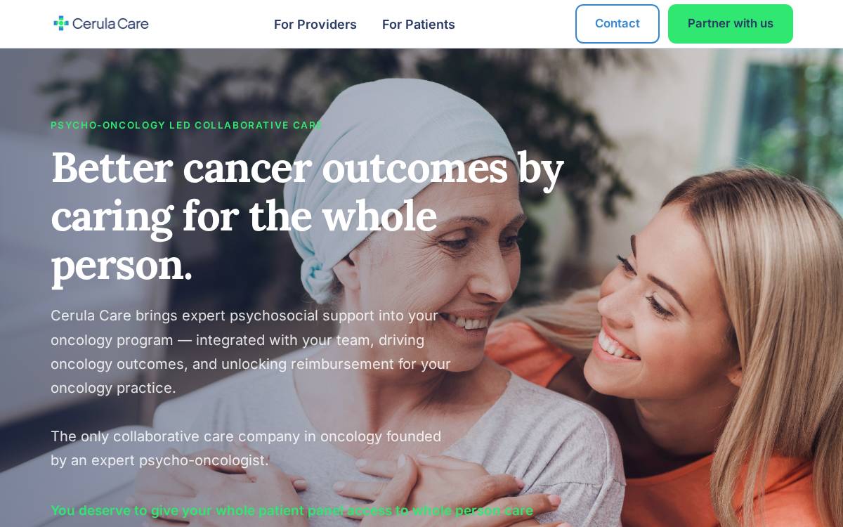 Cerula Care website preview