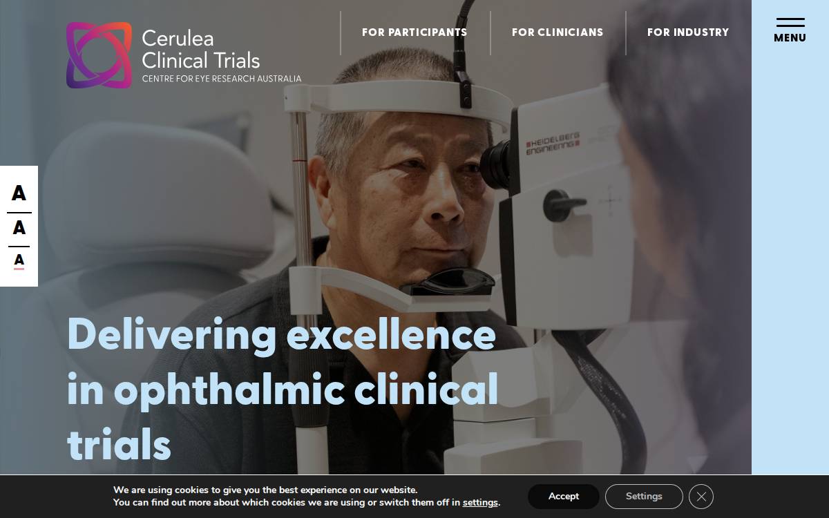 Cerulea Eye Clinical Trials website preview