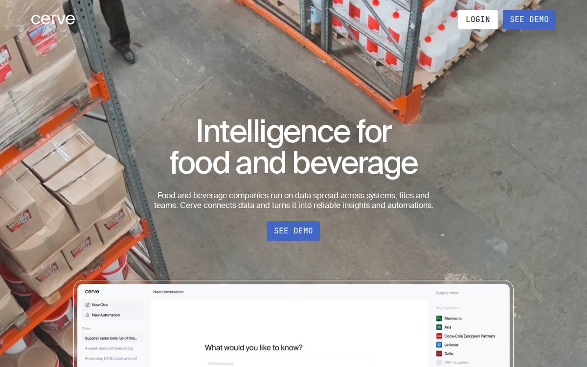 Cerve website preview