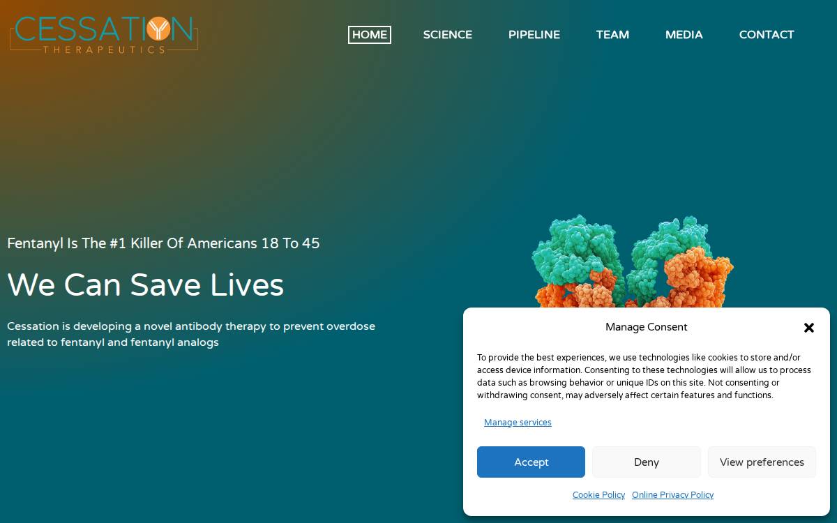 Cessation Therapeutics website preview