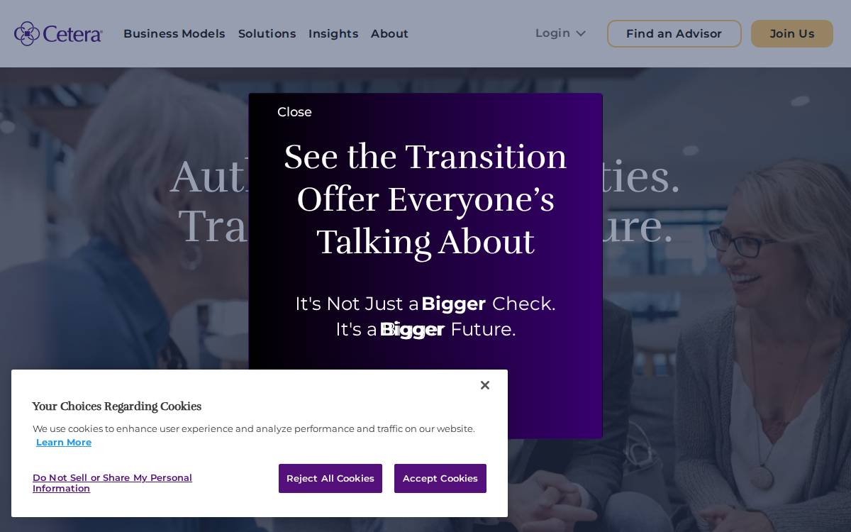 Cetera website preview