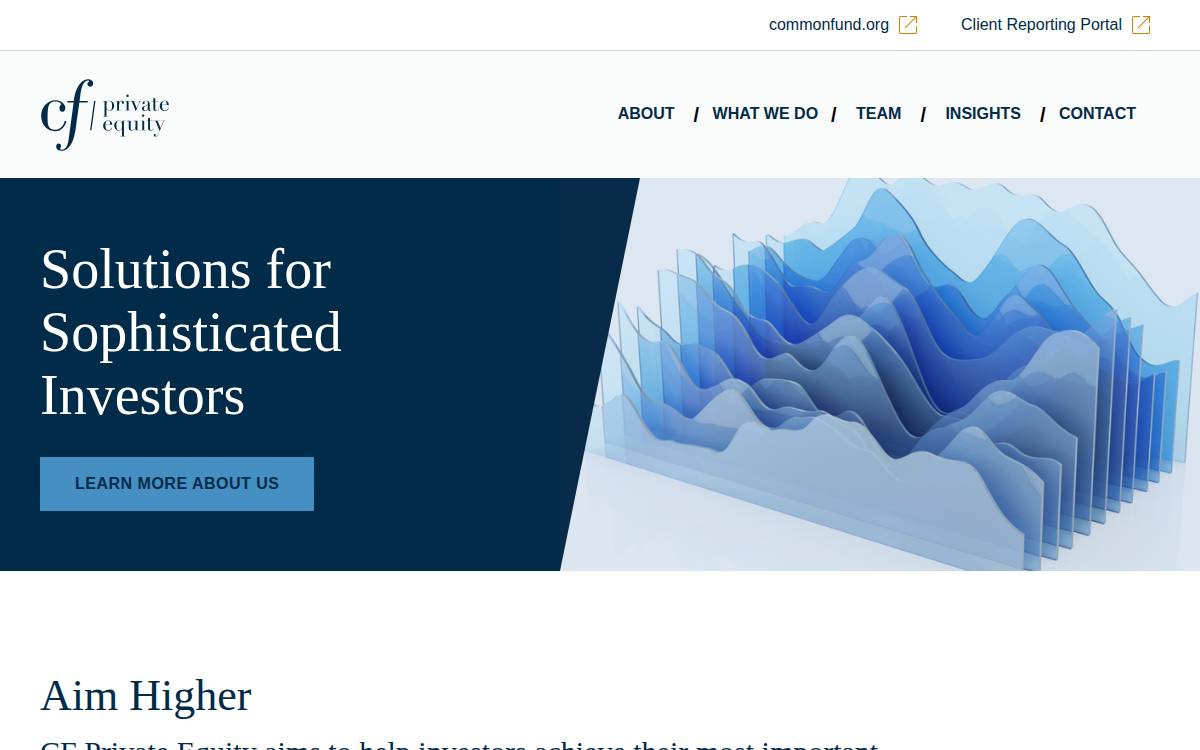 CF Private Equity website preview